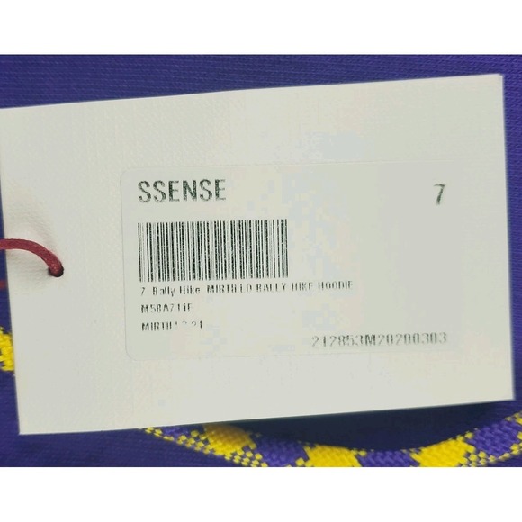 BALLY Mirtillo Hoodie Mens  Hike 6 Size 42 XL Organic Cotton Purple Sweatshirt - Picture 6 of 16